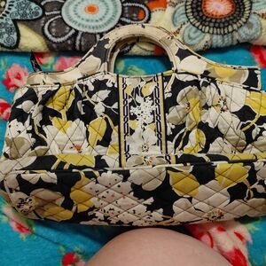 Vera Bradley Yellow and Black Floral Tote